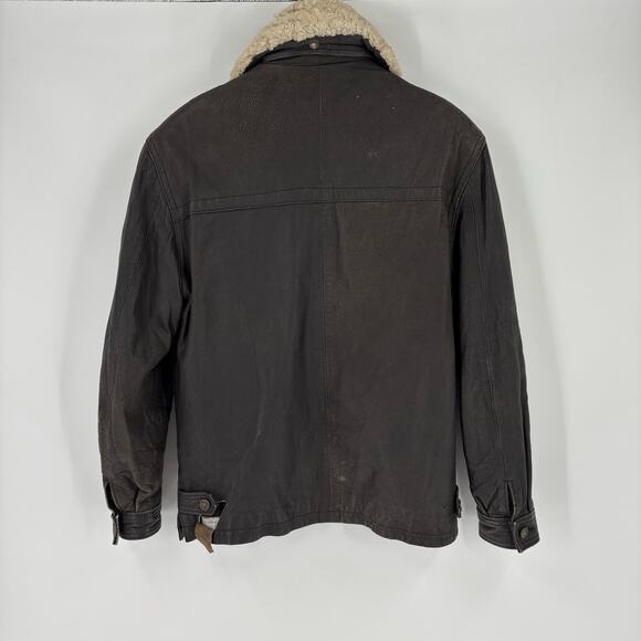 Vintage Echtes Leder Leather Aviator Bomber Jacket Size Small 80’s B-15 Brown - Picture 2 of 12